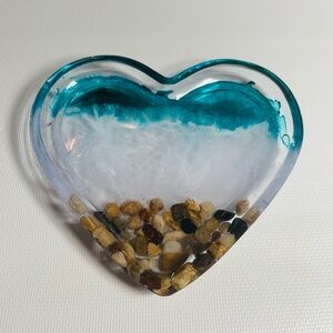 Heart-Shaped Beach Resin Trinket Dish